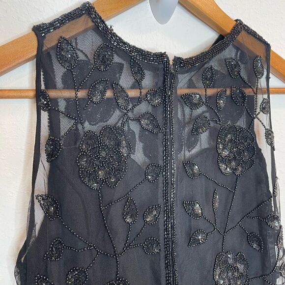 Brillante By JA Vintage Black Silk Sequin Maxi Dress Women’s Size 8 - Picture 9 of 11